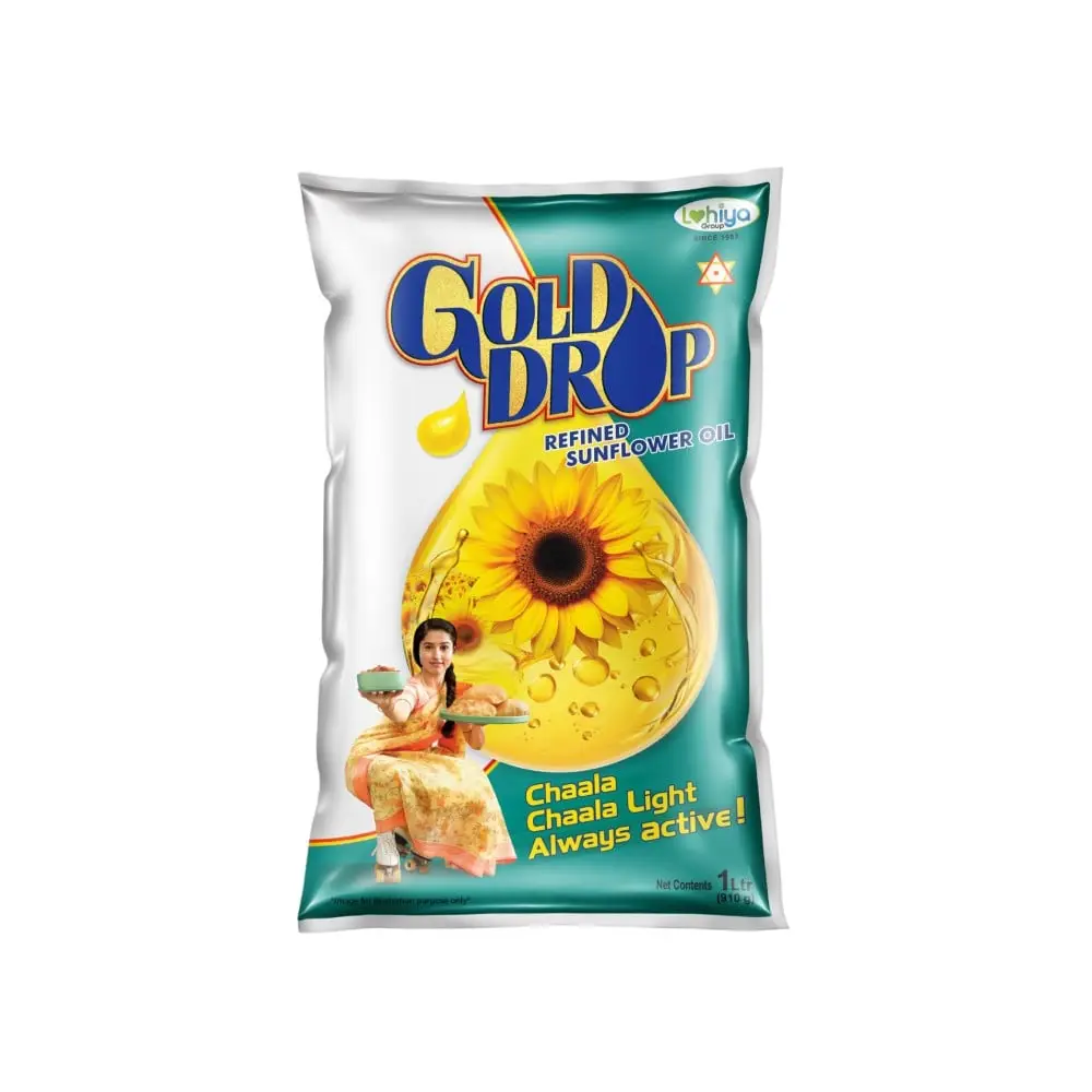 Gold Drop Sunflower Oil-1 Ltr puch